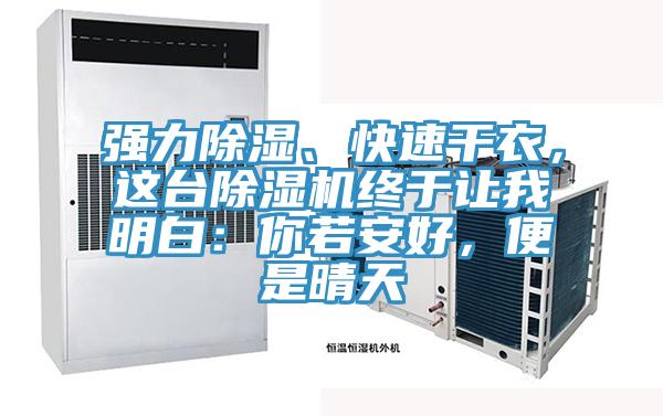 強力除濕、快速干衣,這臺除濕機終于讓我明白:你若安好,便是晴天